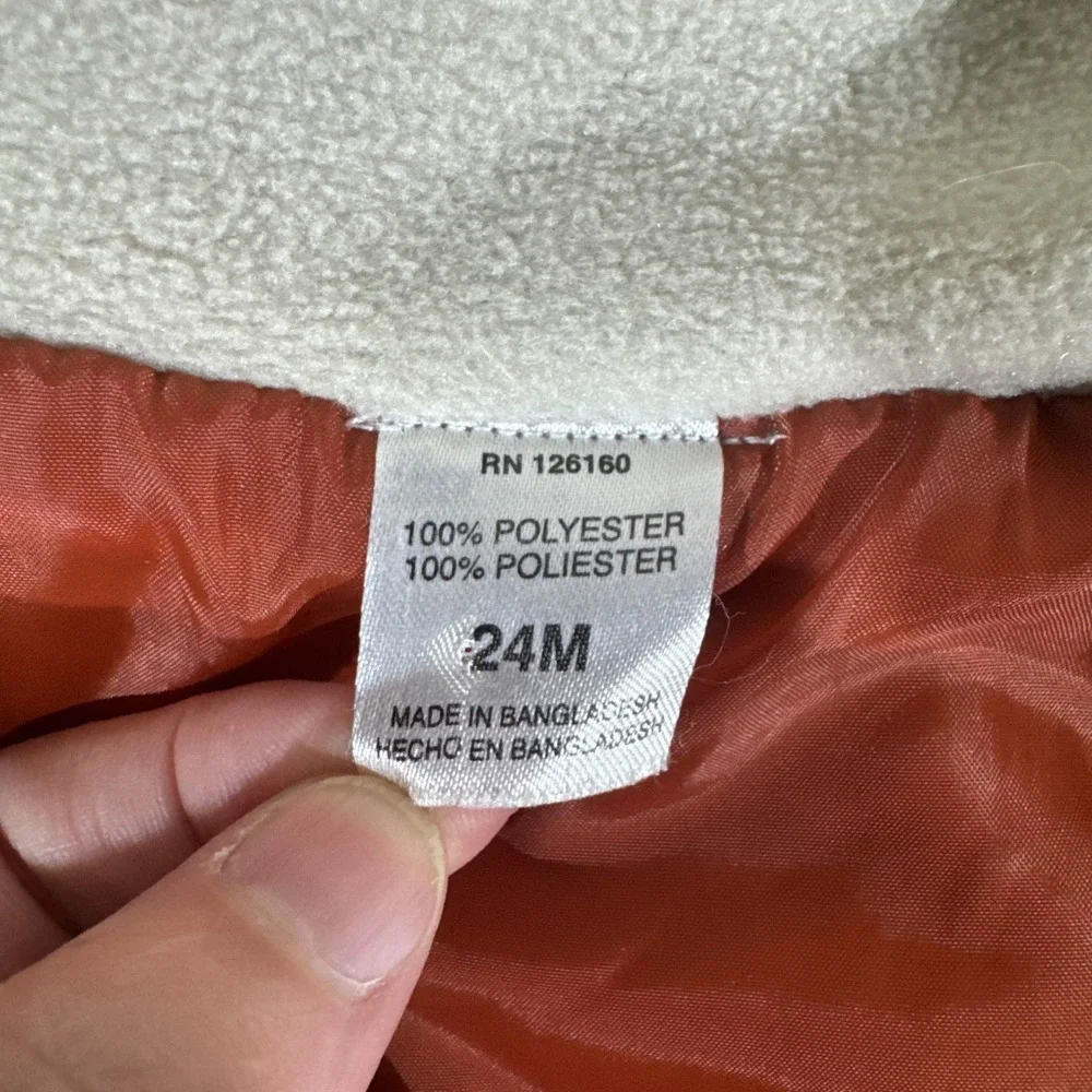 Est. 1987 Boys Rock Classic Style & Quality Boys Size 24 Mo. Orange Puffer Vest